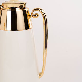 Dallaty set of 2 steel vacuum flask beige & gold 1L