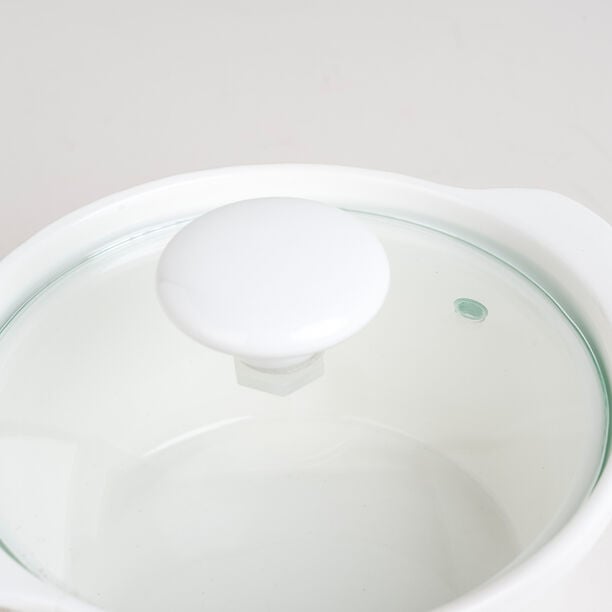 Porcelain 2Pcs Round Casseroles With Lid And Rattan Basket 0.6 L+ 0.6 L image number 5