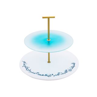 La Mesa Cake Stand 2 Tiers Aqua 