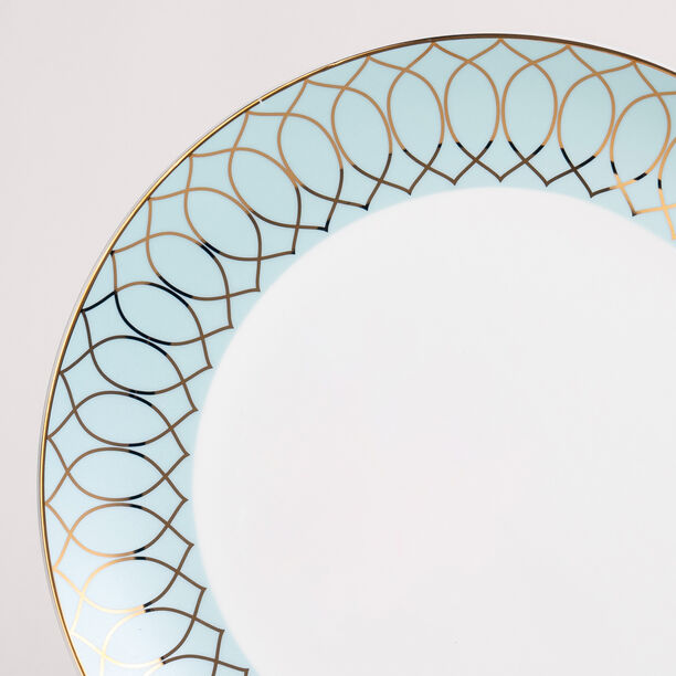 لا ميسا طقم عشاء بورسلان ذهبي/فيروزي 18 قطعة image number 2