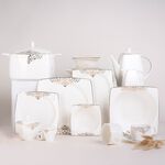 La Mesa gold bone porcelain dinner set 85 pcs image number 0