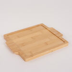 طبق فرن/تقديم بورسلان بقاعدة من الخيزران image number 4