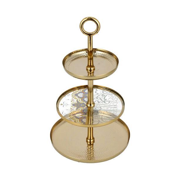 Manuscript 3 Tier Cake Stand Gold Colour	La Mesa image number 1