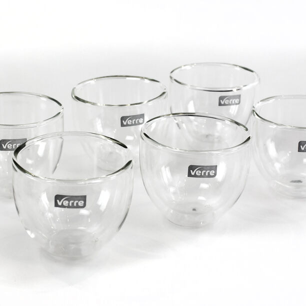 6 Piece Glass Double Wall Coffee Cup image number 0
