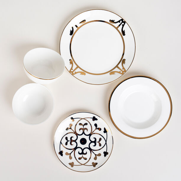 طقم سفرة بورسلان 16 قطعة لون ذهبي من لاميسا image number 1