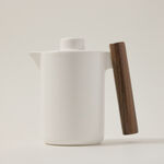 White wood and porcelain English tea cups set 5 pcs image number 4