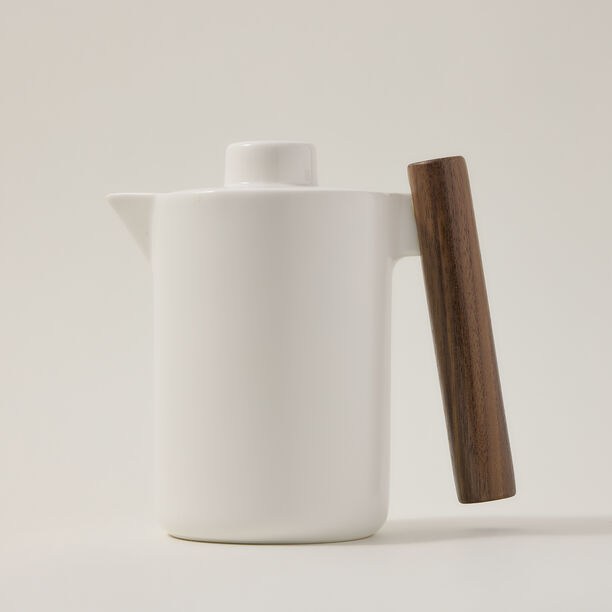 White wood and porcelain English tea cups set 5 pcs image number 4