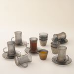 Dallaty 18pcs glass tea and coffee set, grey image number 4