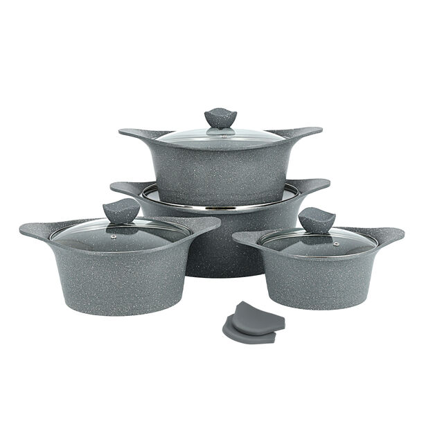Alberto almuinum 8pcs cookware set, grey image number 3