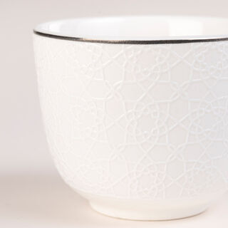 Dallaty white glass and porcelain Tea and coffee cups set 28 pcs