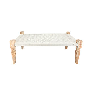 مقعد جانبي خشبي   35*35*38 سم   تشكيلة المكرميات