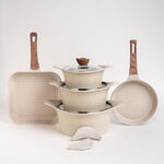 Alberto 8 piece creamy granite cookware set image number 0