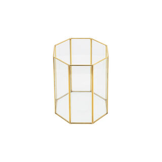 Homez glass and gold trash bin