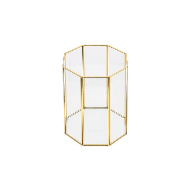Homez glass and gold trash bin image number 3