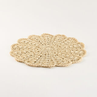 لا ميسا مفرش أطباق ورقي شكل الزهور 38سم، بيج