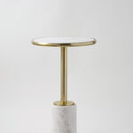 Homez marble side table 31*31*51cm, white image number 1