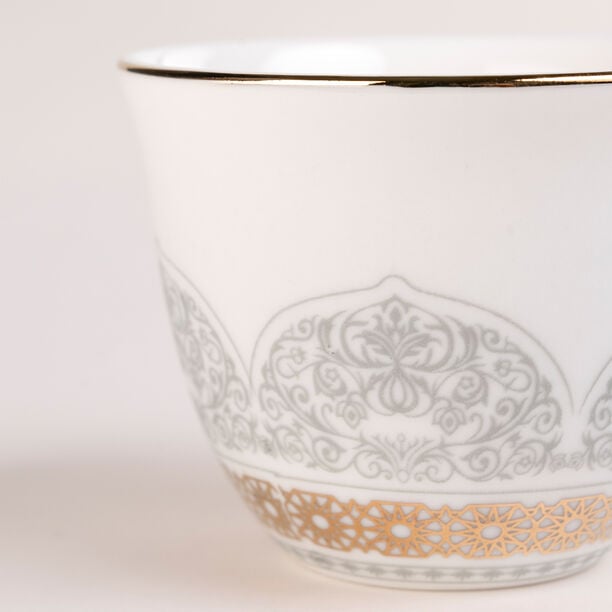 Tea And Coffee Set 28 Pieces Porcelain Silver And Gold  image number 2