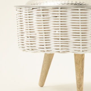 قدر تقديم بقاعدة خشب وغطاء فضي 3لتر