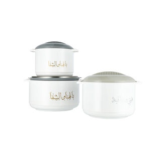 3Pcs Alberto Food Warmer Set White Color