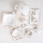 La Mesa gold bone porcelain dinner set 85 pcs image number 3