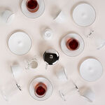 Dallaty white glass and porcelain Tea and coffee cups set 28 pcs image number 7
