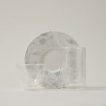 Dallaty white porcelain and glass Tea and coffee cups set 18 pcs image number 1