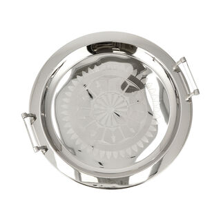 Steel Round Tray 1Pc Qamaryat Silver