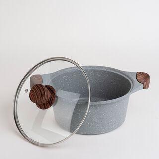 Alberto 7 piece grey granite cookware set