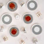 Dallaty white porcelain and glass Tea and coffee cups set 18 pcs image number 5