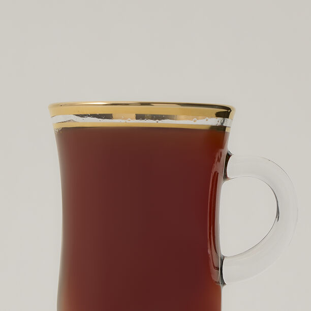 Tea Glass Set 6 Pieces Double Line Silver image number 1