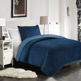 3 pieces Bedspread Dark Blue