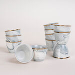 طقم فناجين قهوة عربية 12 قطعة رخام رمادي مع ذهبي من لاميسا image number 0