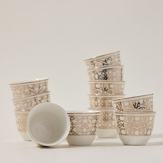 Dallaty gold porcelain Saudi coffee cups set 12 pcs