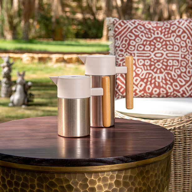 دلة ستيل حافظة للحرارة لون زهري 1.2 لتر image number 0