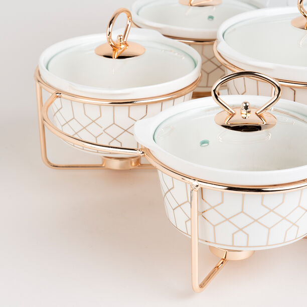 7 Pcs Round Food Warmer With Stand image number 6