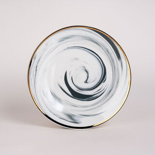 La Mesa Dinner Set 18 Pieces Grey Marble With Gold