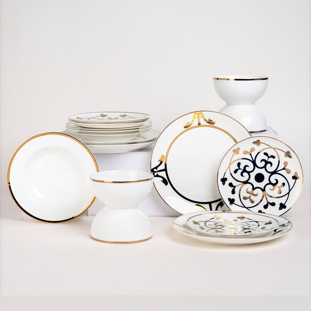 طقم سفرة بورسلان 16 قطعة لون ذهبي من لاميسا image number 7