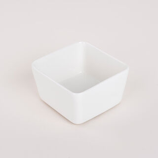 Porcelain Square Dish With Rattan Basket