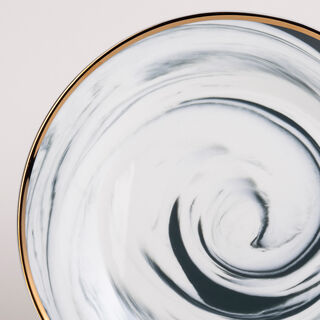 La Mesa Dinner Set 18 Pieces Grey Marble With Gold