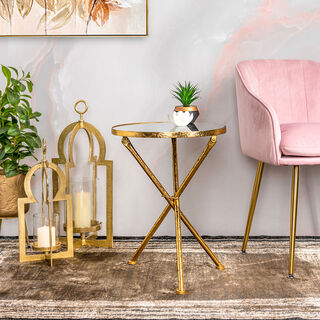 Metal Side Table Gold 