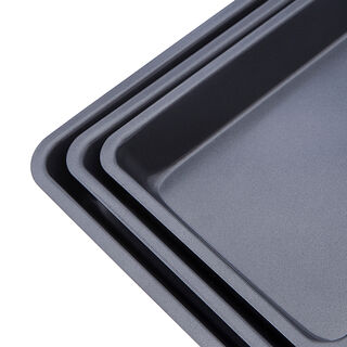 Betty Crocker Non Stick Roaster Pan Set 3 Pieces Grey Color