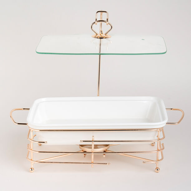 طبق تقديم مستطيل مع سخّان image number 1