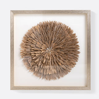 Wall Art Framed Object Golden Feather
