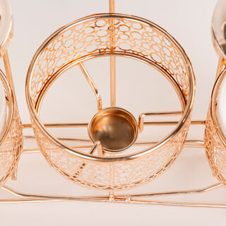3 pieces Round Food Warmer Set With Candle Stand