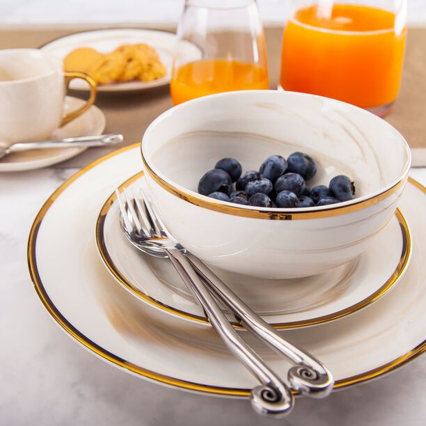 La Mesa 18 Pcs Porcelain Dinner Set Serve 6 Honey&nbsp; image number 7