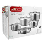 Alberto 9 piece stainless steel cookware set image number 5