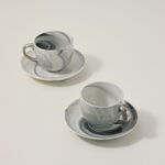 La Mesa Marble W Silver 12 Tea Cup&Saucer 200 Cc image number 2