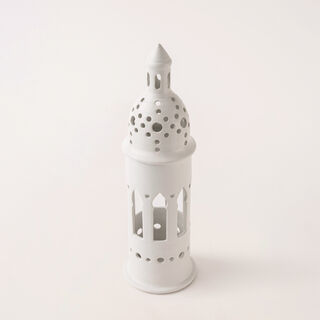 Homez off white ceramic white candle holder 11.3*11.3*38.2 cm