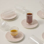 Dallaty white porcelain and glass Tea and coffee cups set 18 pcs image number 4