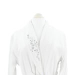 Embroidered shawl collar Bathrobe White Size S image number 2